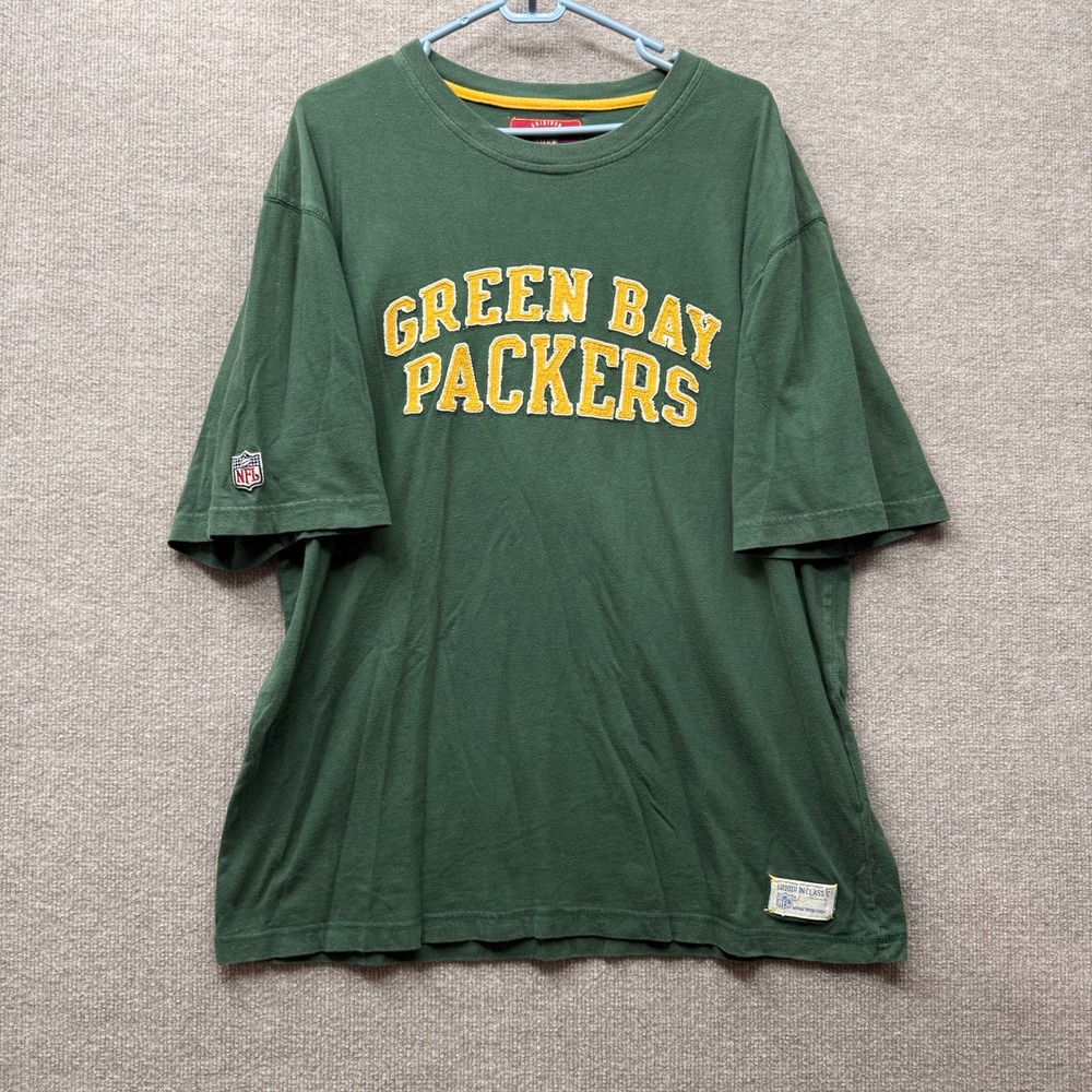 Green Bay Packers T-Shirt Mens Large Green Reebok NFL Gridiron Classic 2325A